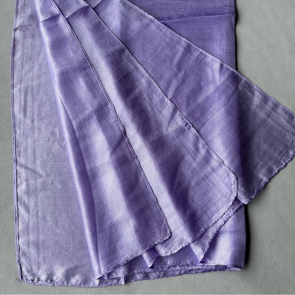 100% Silk Scarf ~ Light Purple  ~ Beautiful Shimmer! ~ Brand New! - Picture 6 of 7